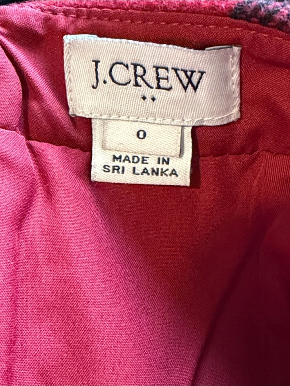 J. Crew Red and Black Buffalo Plaid Ruffle Mini Wool Blend Skirt Size 0